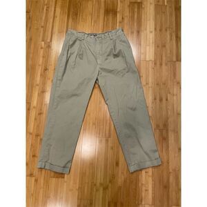 Nautica Men's Pleated Khaki Pants Beige Size 34x30 Cotton